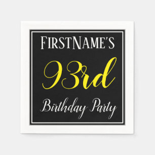 Simple, 93rd Birthday Party w/ Custom Name Napkin