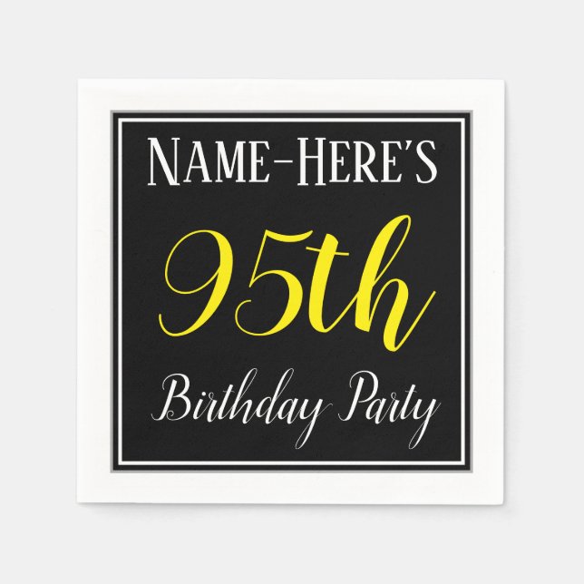 Simple, 95th Birthday Party w/ Custom Name Napkin (Front)