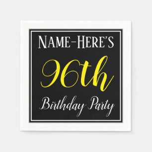 Simple, 96th Birthday Party w/ Custom Name Napkin