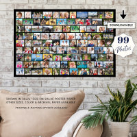 Simple 99 Photo Collage Custom Colour