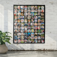 Simple 99 Photo Collage Rounded Square Black