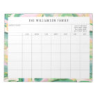 Simple Abstract Art Green Family Planner Calendar 