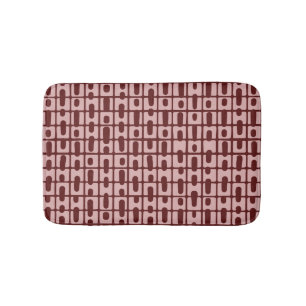 Simple Abstract Burgundy Pink Pattern Bath Mat