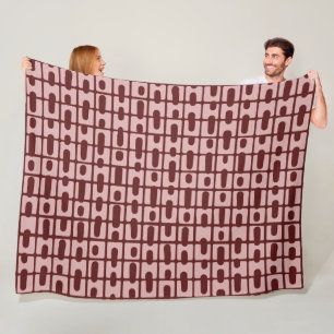 Simple Abstract Burgundy Pink Pattern Fleece Blanket
