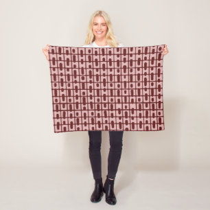 Simple Abstract Burgundy Pink Pattern Fleece Blanket