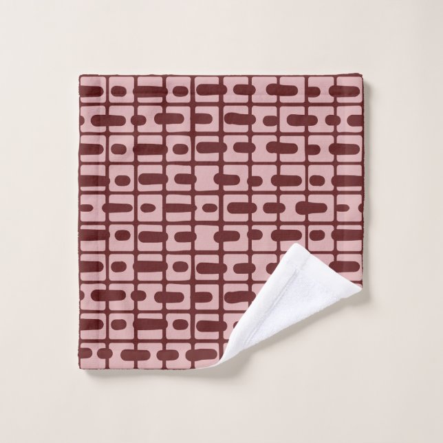 Simple Abstract Burgundy Pink Pattern Wash Cloth (Wash Cloth)