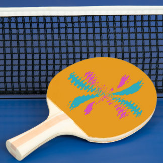 Simple Abstract Butterfly Flight Messy Pattern Ping Pong Paddle