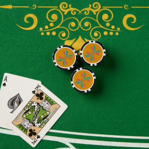 Simple Abstract Butterfly Flight Messy Pattern Poker Chips