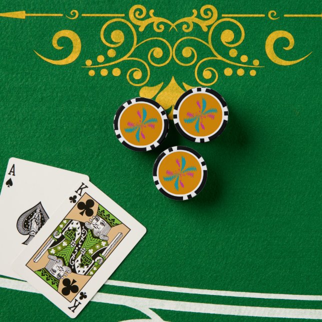 Simple Abstract Butterfly Flight Messy Pattern Poker Chips (Poker Table (Stack))