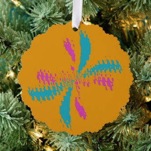 Simple Abstract Butterfly Flight Messy Pattern Tree Decoration Card