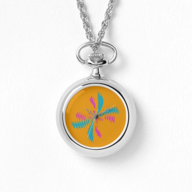 Simple Abstract Butterfly Flight Messy Pattern Watch (Front)