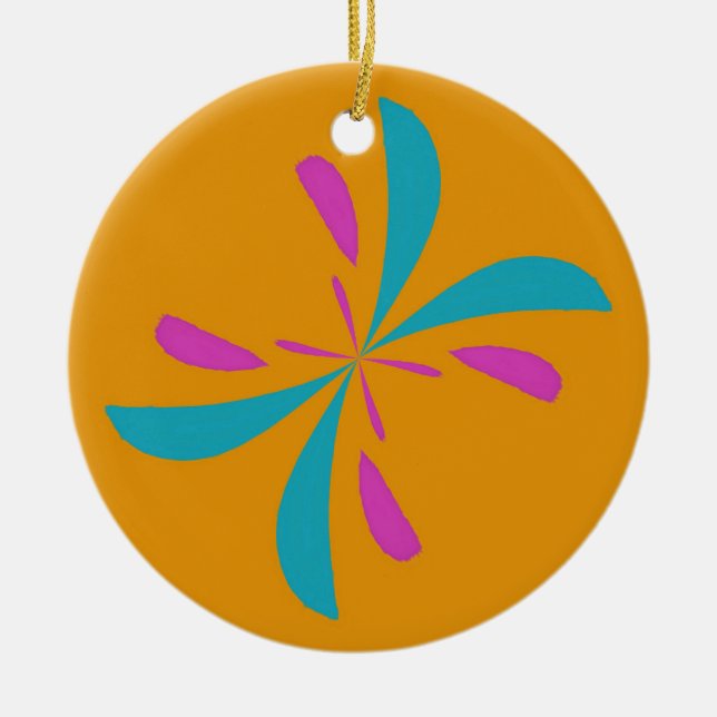 Simple Abstract Butterfly Flight Pattern Ceramic Tree Decoration (Front)
