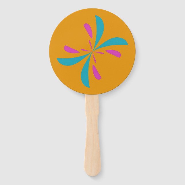 Simple Abstract Butterfly Flight Pattern Hand Fan (Front)