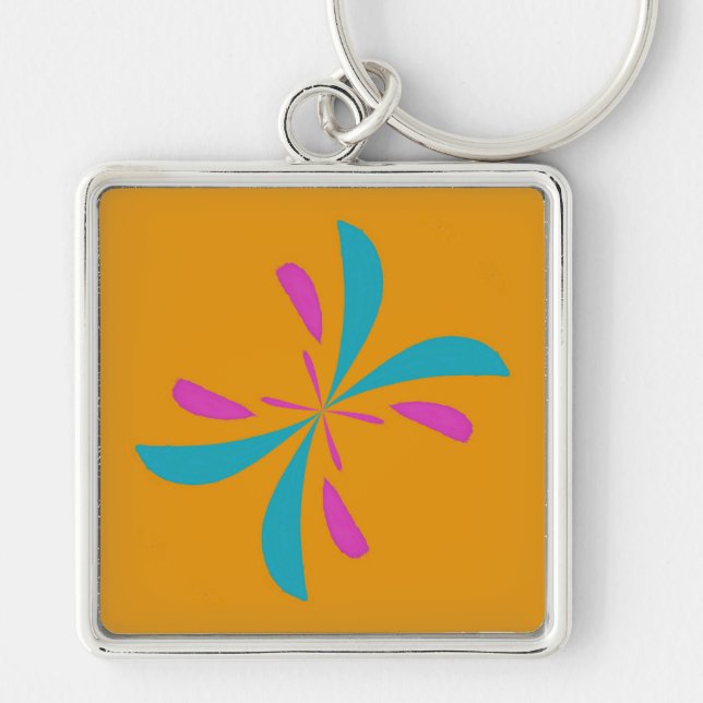 Simple Abstract Butterfly Flight Pattern Key Ring (Front)