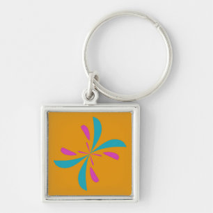 Simple Abstract Butterfly Flight Pattern Key Ring