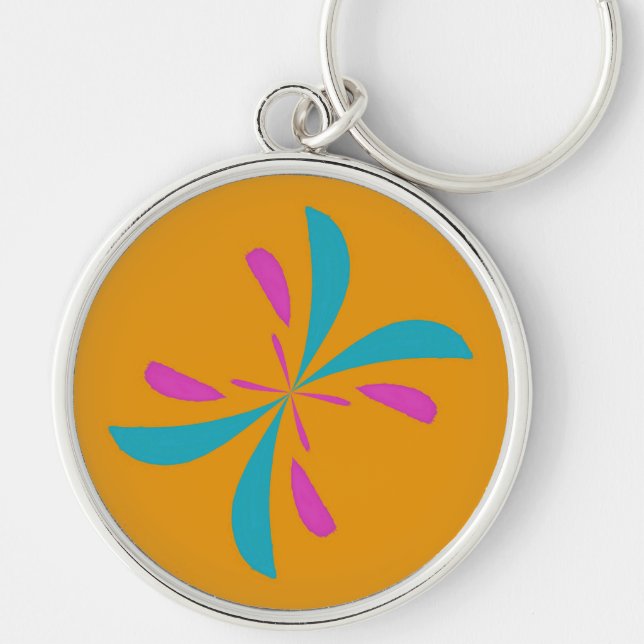 Simple Abstract Butterfly Flight Pattern Key Ring (Front)