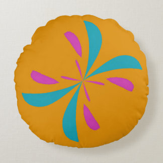 Simple Abstract Butterfly Flight Pattern Round Cushion