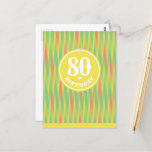 Simple abstract colourful lines 80th birthday card<br><div class="desc">This is a simple and colourful,  vibrant a tritone birthday card. The birthday text creates a smiley face.</div>