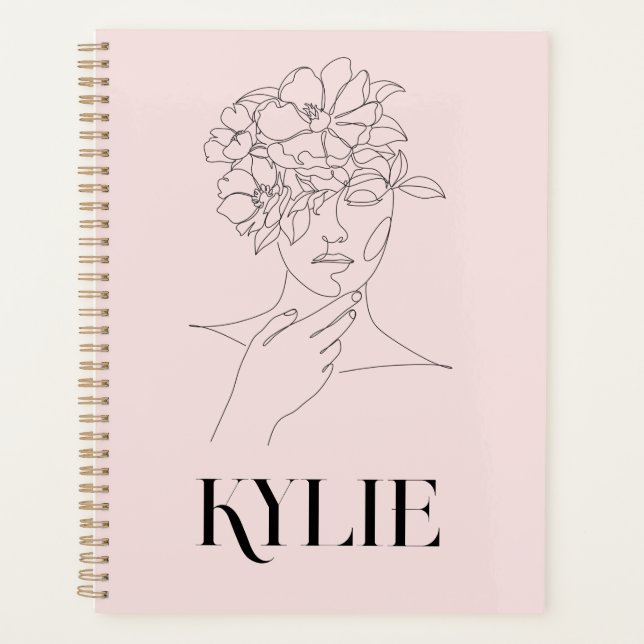  Simple Abstract Line Art Woman Illustration  Planner (Front)
