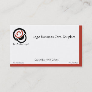 Simple Abstract Red Circle Logo Business Card