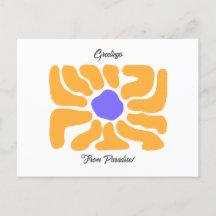 Simple Abstract Summer Flower Holiday Postcards