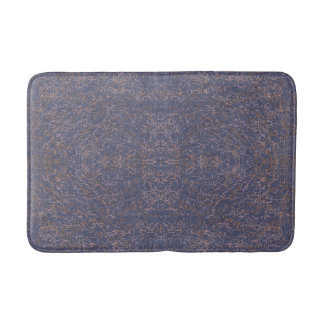 Simple Abstract Thread Art Blue Pattern Bath Mat