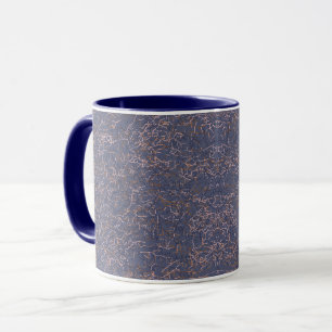 Simple Abstract Thread Art Blue Pattern Mug