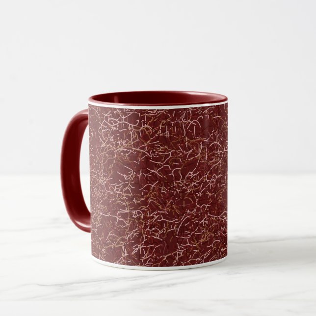 Simple Abstract Thread Art Red Pattern Mug (Front Left)