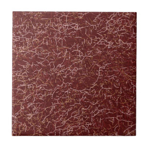 Simple Abstract Thread Art Red Pattern Tile