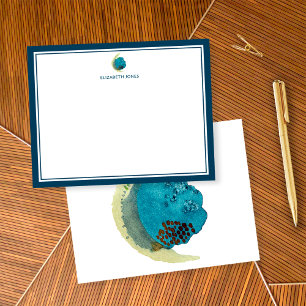 Simple Abstract Watercolor Personalised Stationery Card