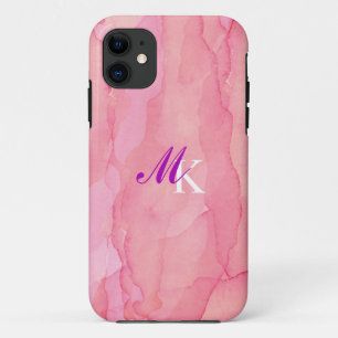 Simple Abstract Watercolor Typography Design iPhone 11 Case