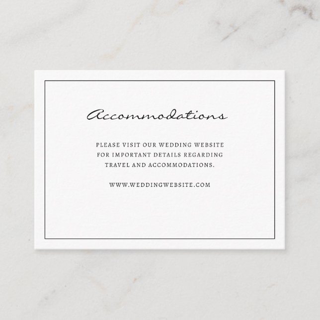 Simple Accommodation Enclosure Card (Front)