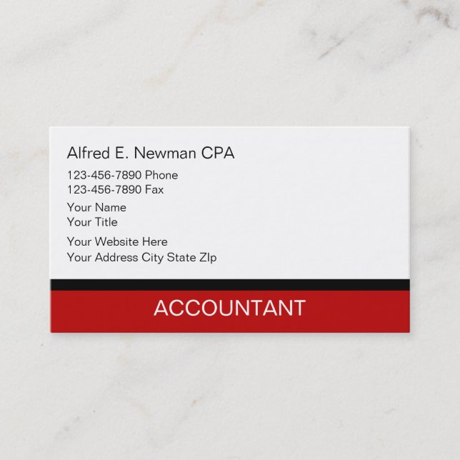 Simple Accountant Business Cards (Front)