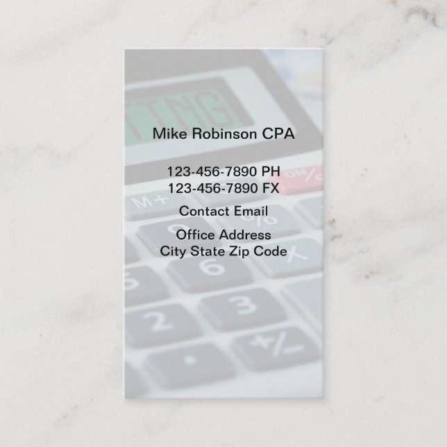 Simple Accountant CPA Business Cards  (Front)