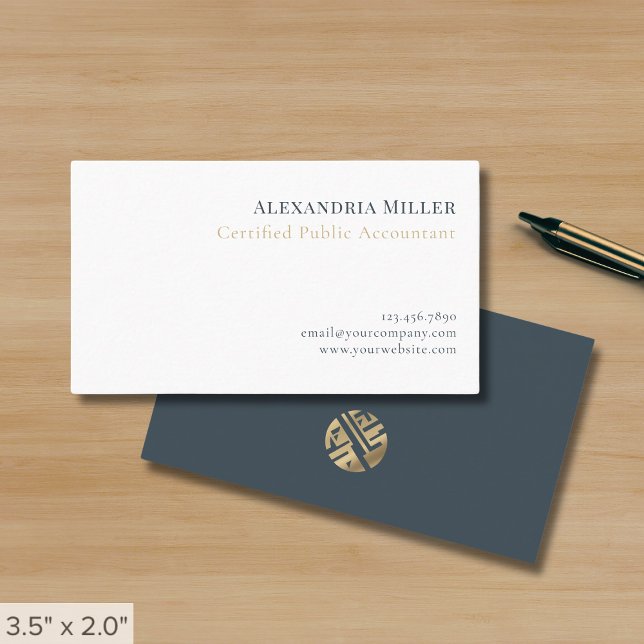 Simple Accountant CPA Custom Logo Business Card (Creator Uploaded)