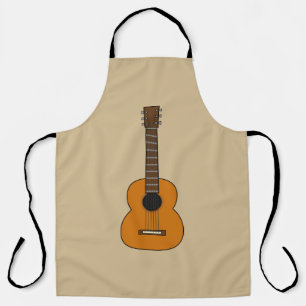 Simple Acoustic Guitar Cartoon Apron