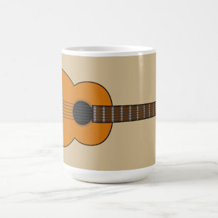 Simple Acoustic Guitar Cartoon Coffee Mug