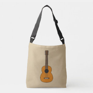 Simple Acoustic Guitar Cartoon Crossbody Bag