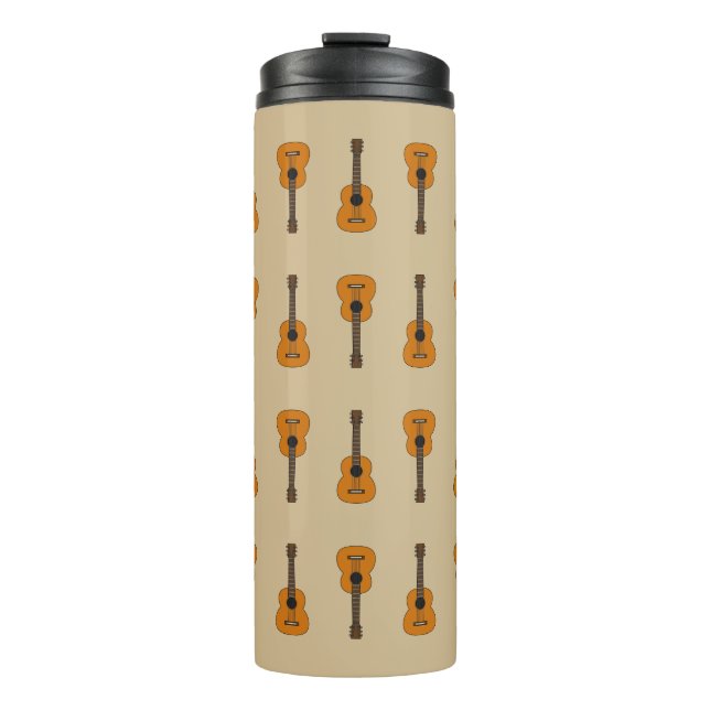 Simple Acoustic Guitar Cartoon Thermal Tumbler (Front)