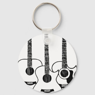 simple acoustic guitars key ring