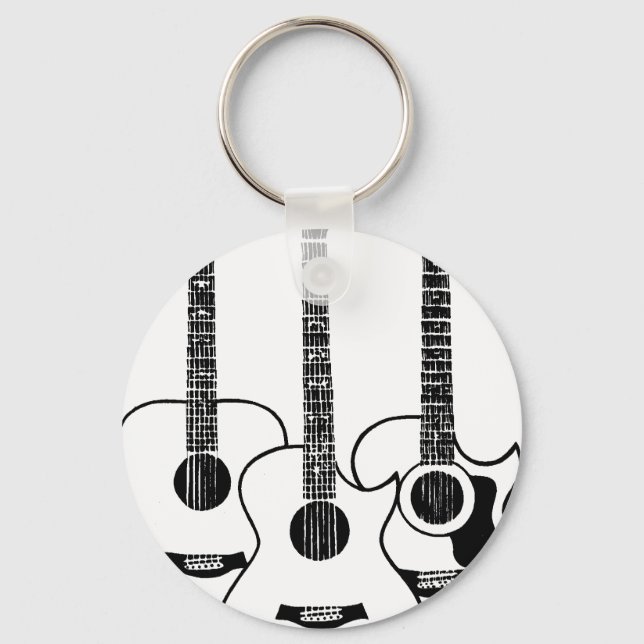 simple acoustic guitars key ring (Front)