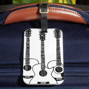 Simple Acoustic Guitars Luggage Tag