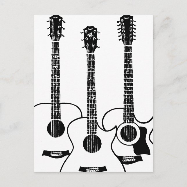 Simple Acoustic Guitars Postcard (Front)