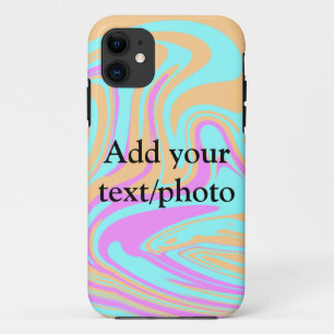 Simple acrylic pour marble add your text name cust iPhone 11 case