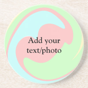 Simple acrylic pour marble add your text name cust coaster