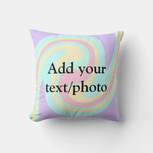 Simple acrylic pour marble add your text name cust cushion