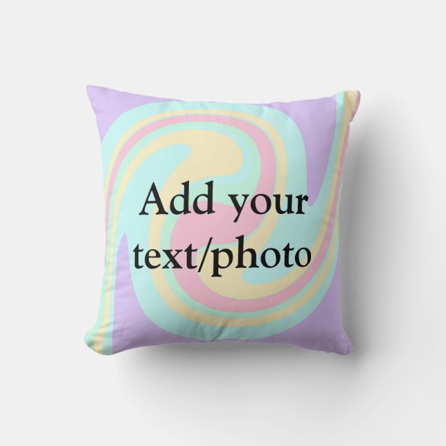 Simple acrylic pour marble add your text name cust cushion (Front)
