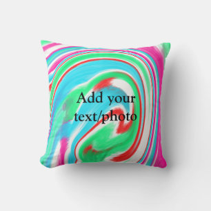 Simple acrylic pour marble add your text name cust cushion