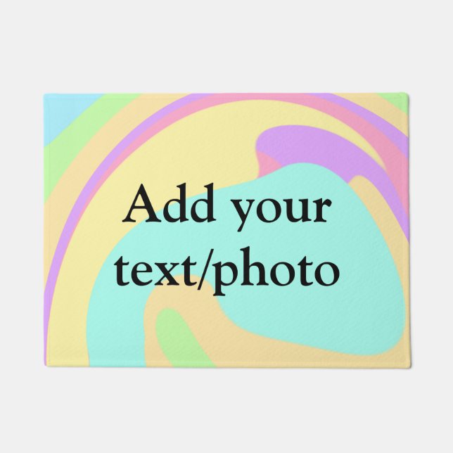 Simple acrylic pour marble add your text name cust doormat (Front)