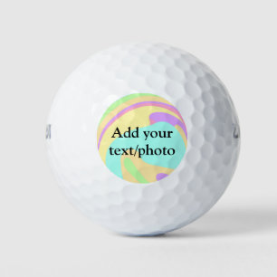 Simple acrylic pour marble add your text name cust golf balls